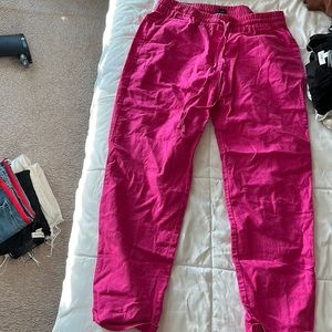 Never worn pink j crew pants - linen like material